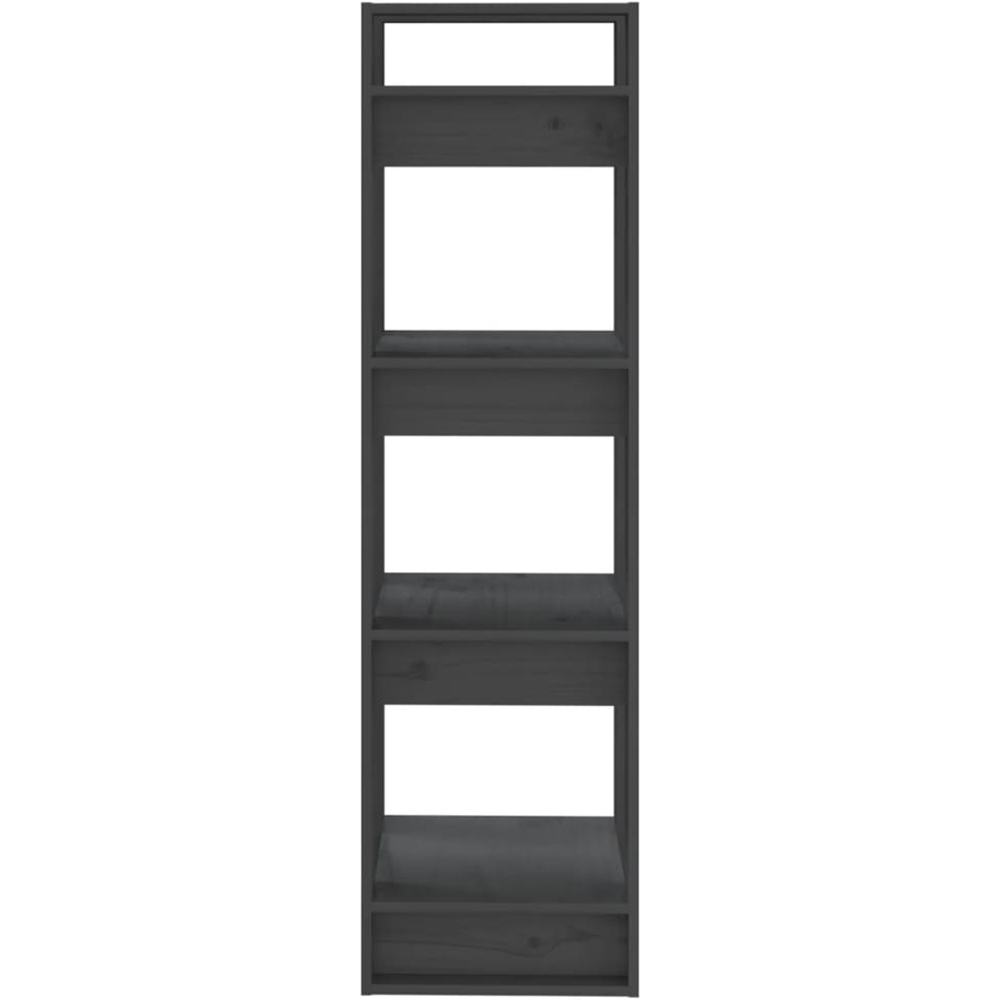 vidaXL 4 Shelf Grey Solid Pine Wood Bookcase Image 4