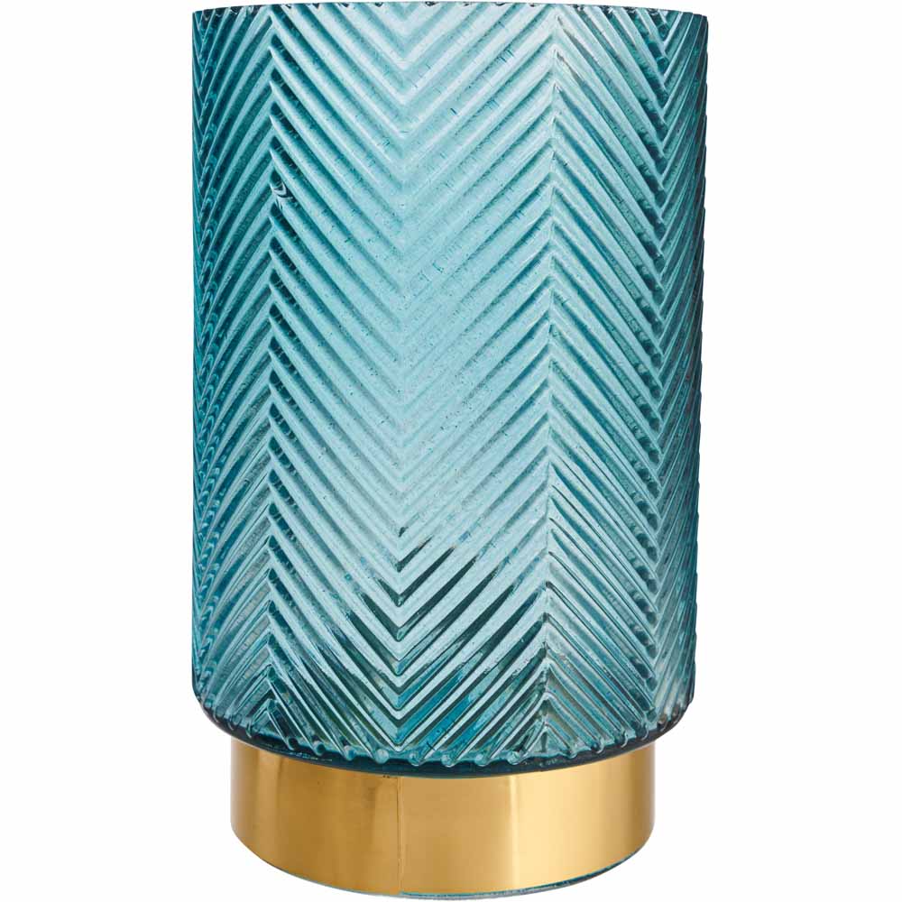 Wilko Blue Spruce Glass Candle Holder Image 1