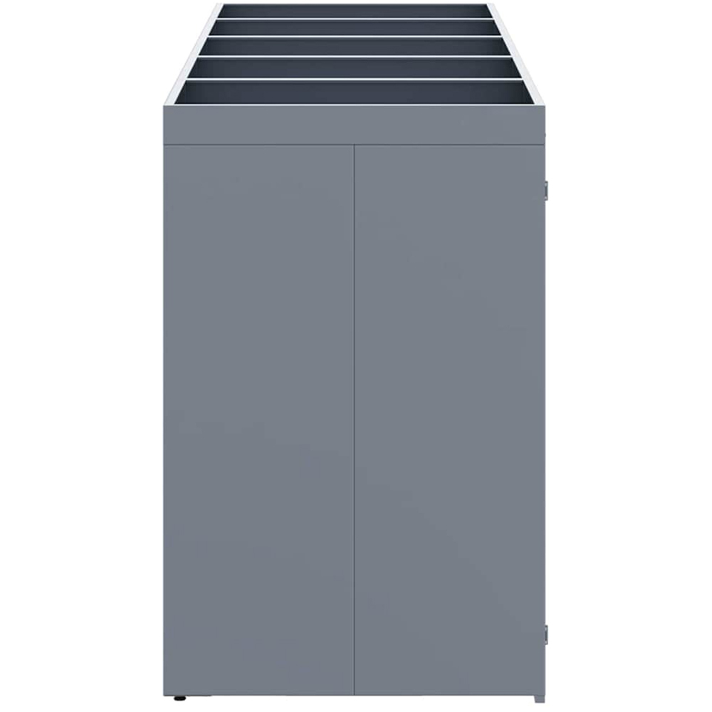vidaXL Light Grey 5 Wheelie Bin Storage Shed with Planter Roof Image 5