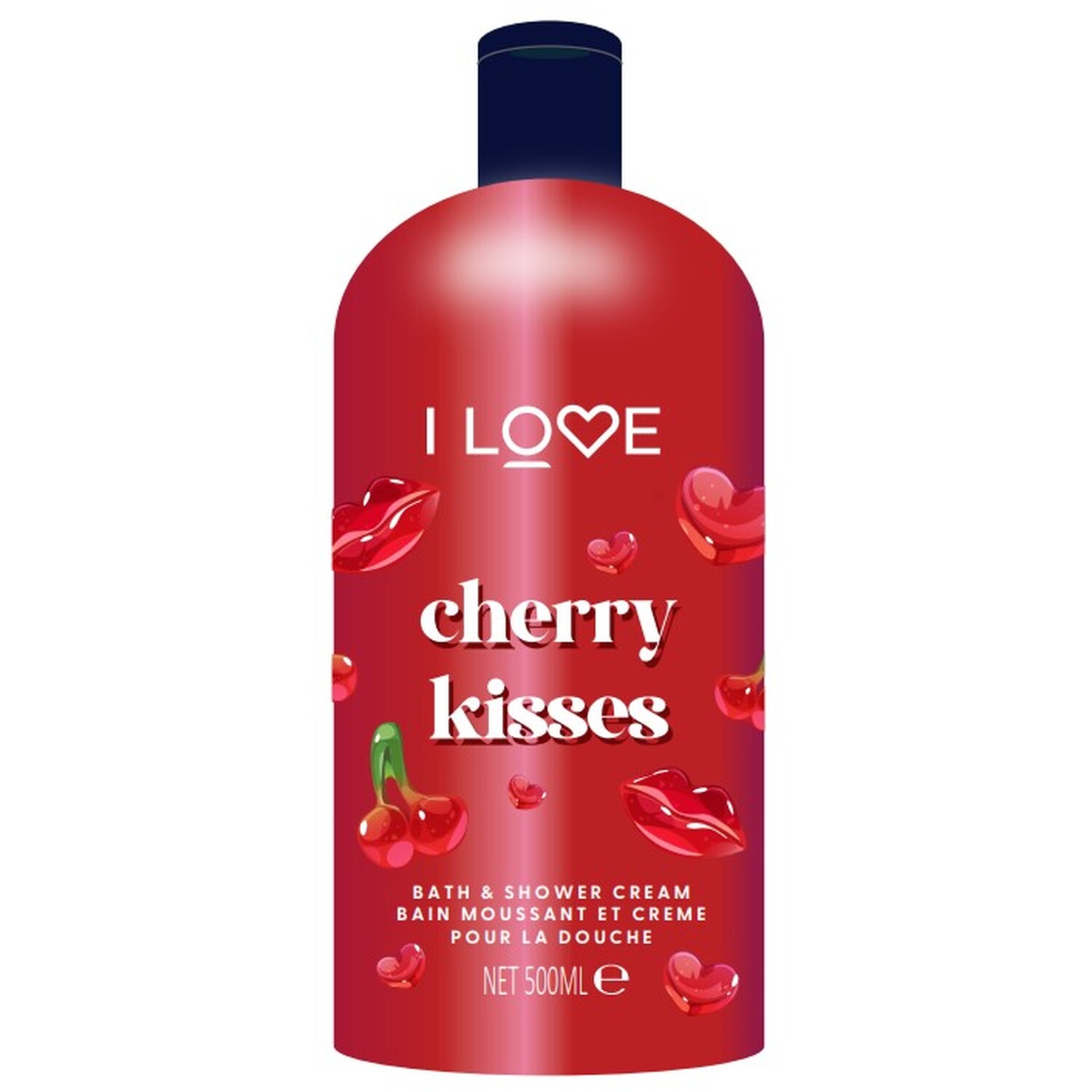 I Love Cherry Kisses Bath and Shower Cream - Red Image