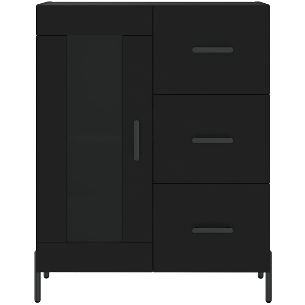vidaXL Single 3 Drawer 3 Open Shelf Black Highboard Image 8
