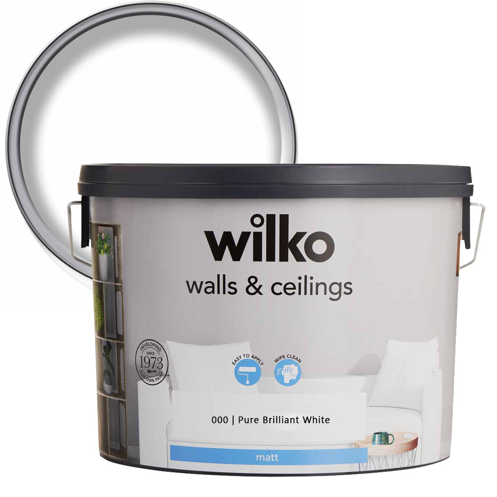 Wilko Walls & Ceilings Intense White Matt Emulsion Paint 7.5L Image 1