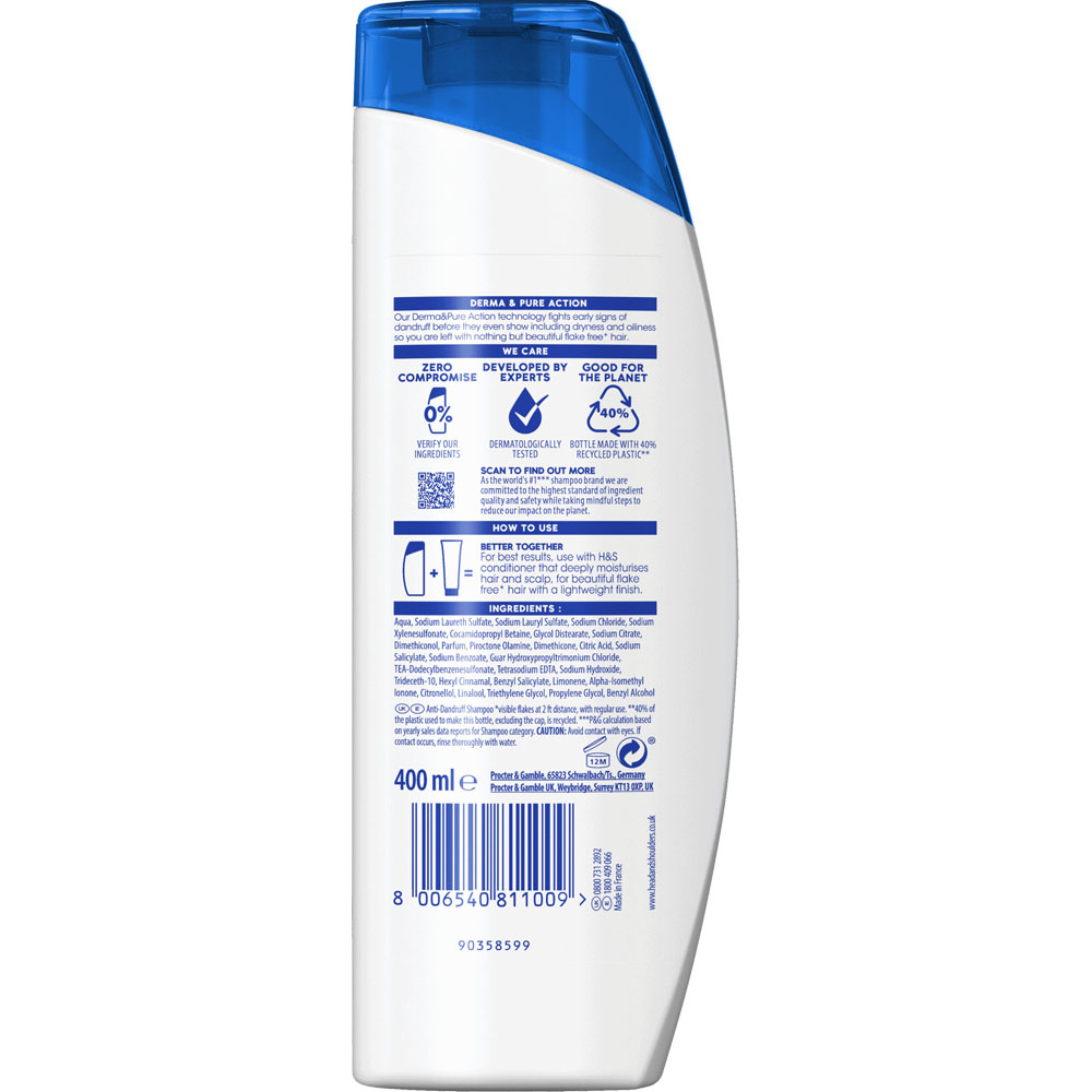Head and Shoulders Smooth and Silky Anti-Dandruff Shampoo 400ml Image 2