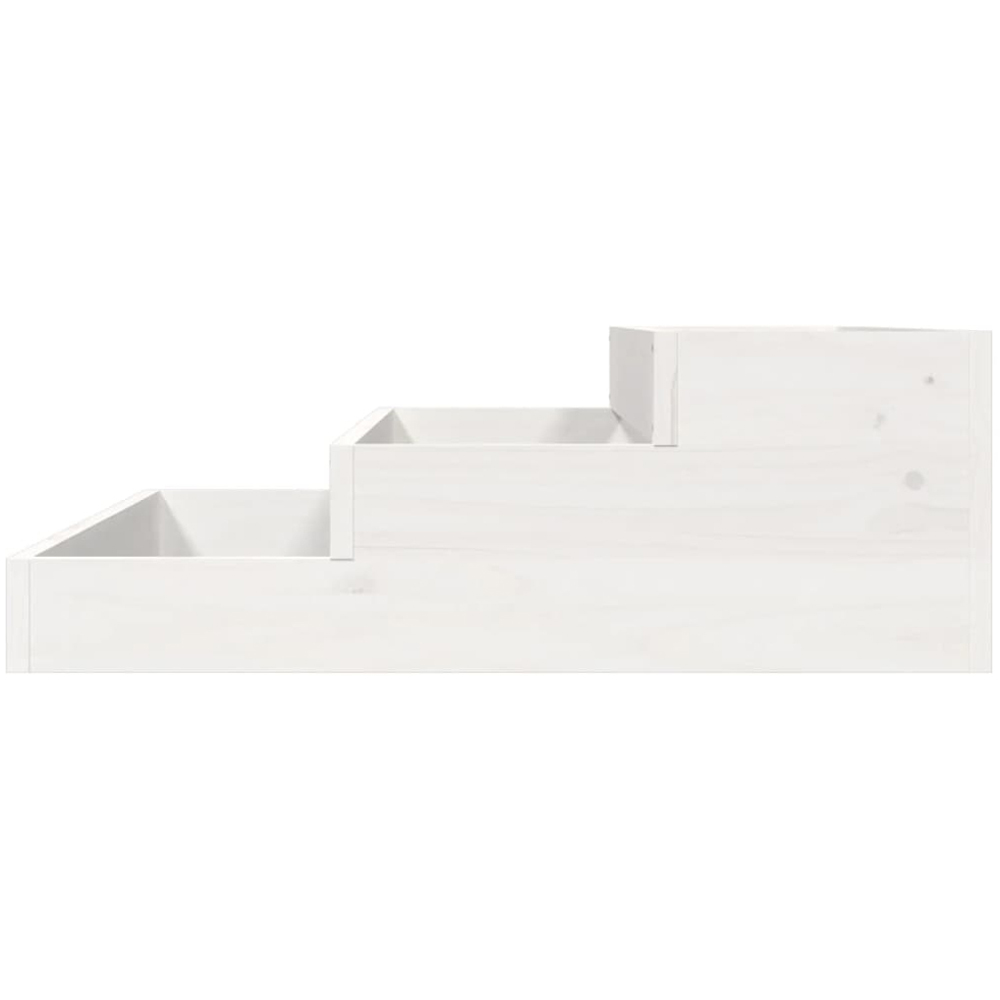 vidaXL White Solid Pine Wood Garden Planter 78 x 78 x 27cm Image 4