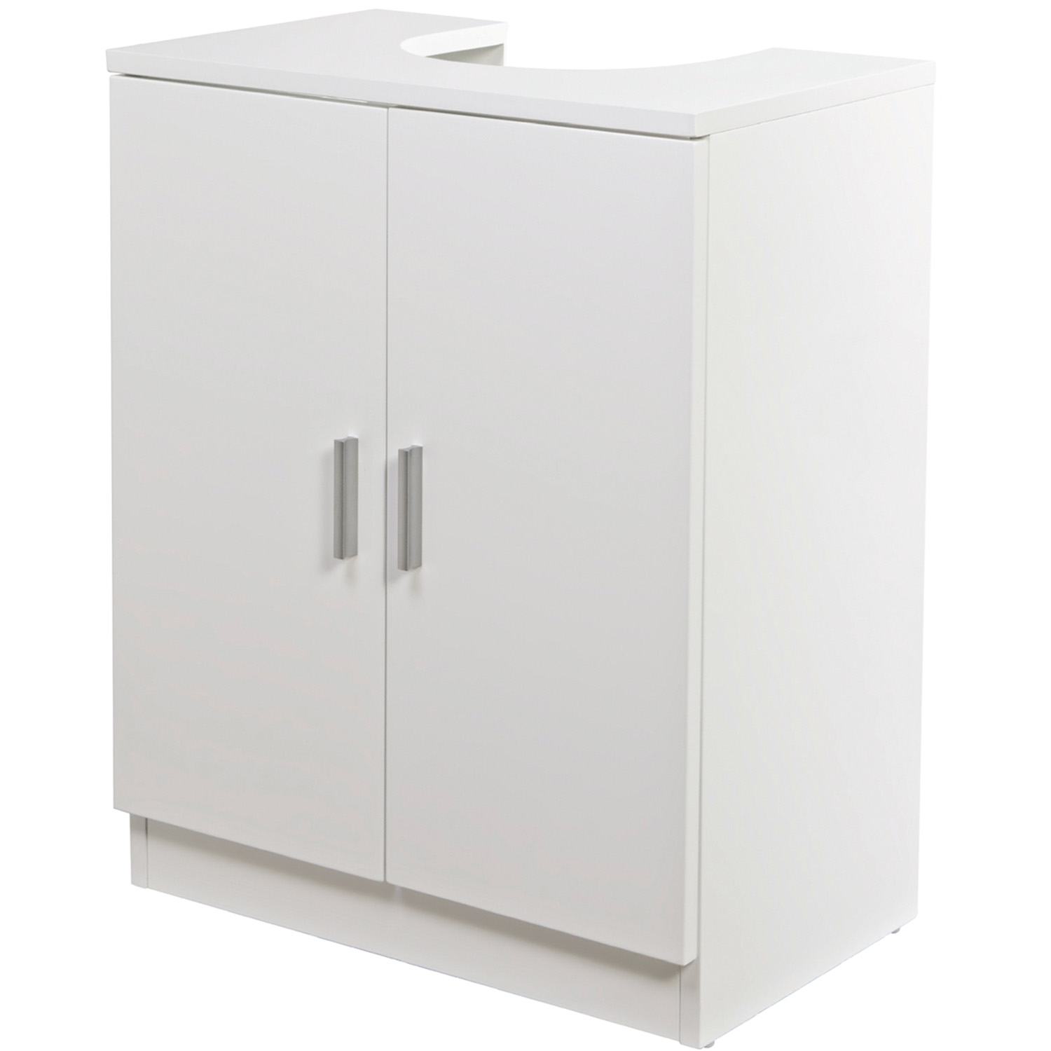 2 Door White High Gloss Under Sink Cabinet Image 2