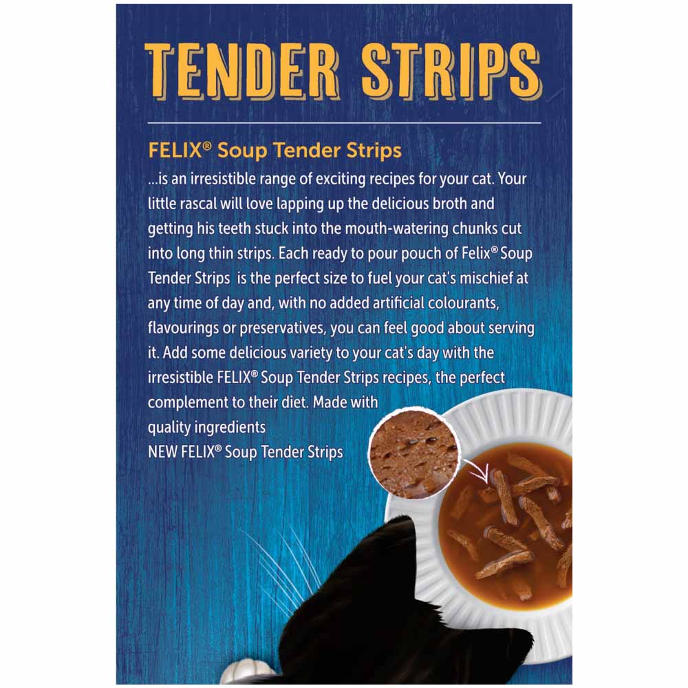 Felix Soup Tender Strips Farm Selection Cat Food 6 x 48g Image 3