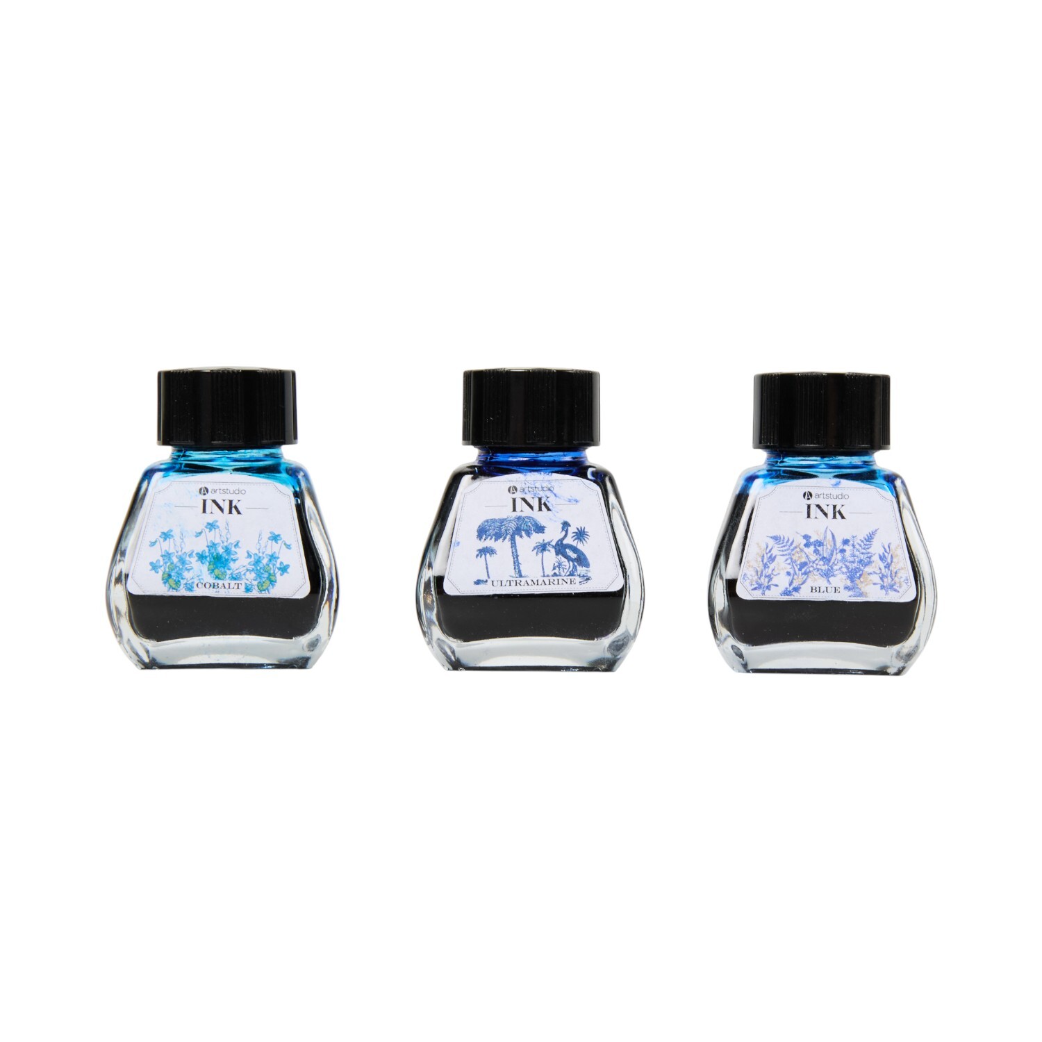 Pack of 3 Cobalt Ultramarine and Blue Ink Pots Image 3
