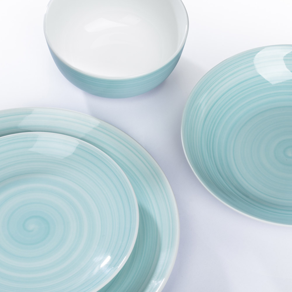 Waterside Aqua Blue 16 Piece Dinner Set Image 3