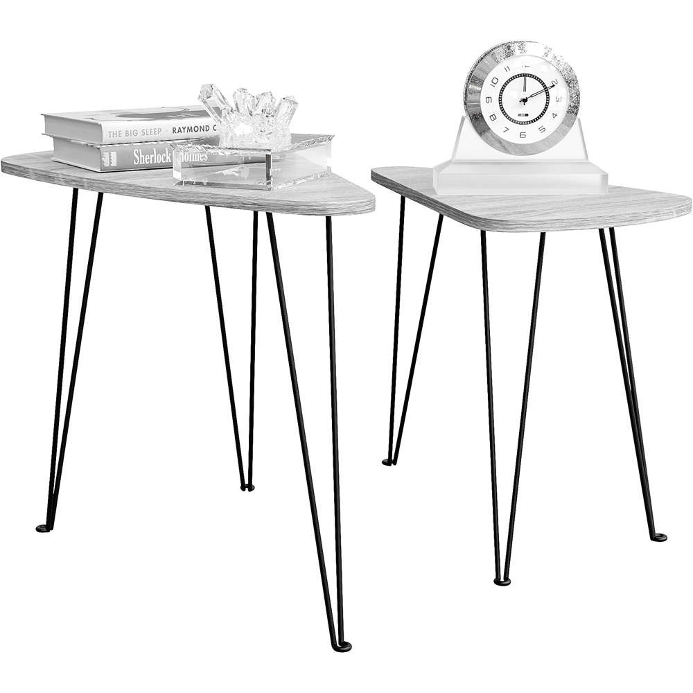 Vida Designs Brooklyn Grey Nest of Oval Tables Set of 2 Image 2