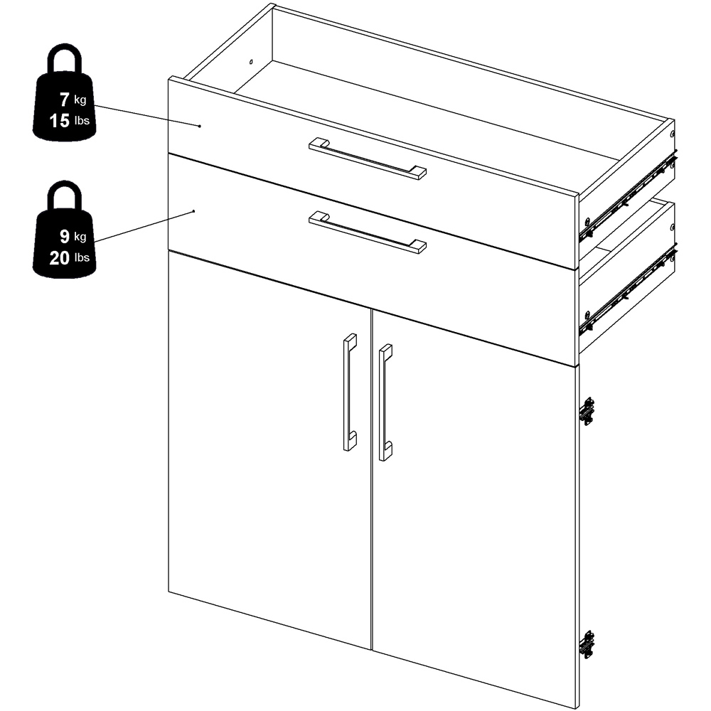 Florence 2 Door 2 Drawer 2 Shelf White Bookcase Image 7
