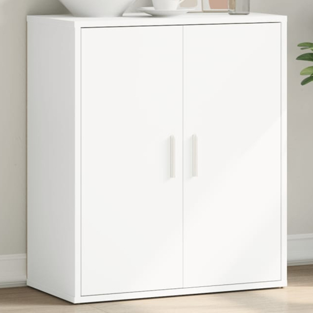 vidaXL 2 Door White Sideboard Image 1