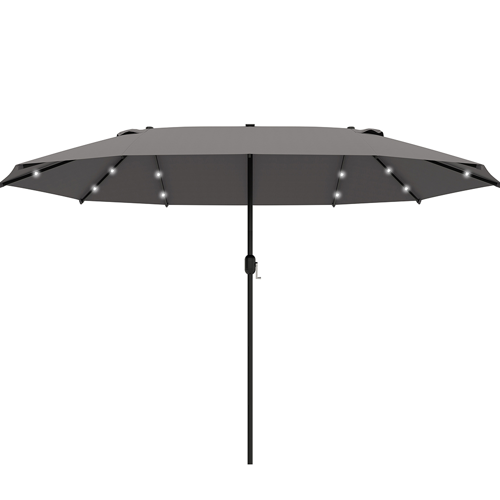 Outsunny Grey Double Sided LED Garden Parasol 4.4m Image 1