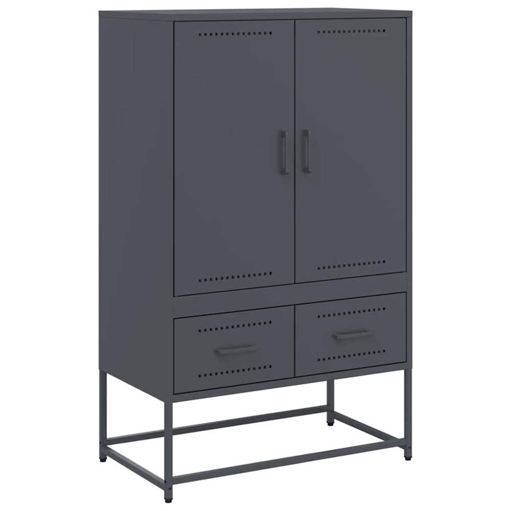 vidaXL 2 Door 2 Drawer Anthracite Cold-Rolled Steel Highboard Image 2