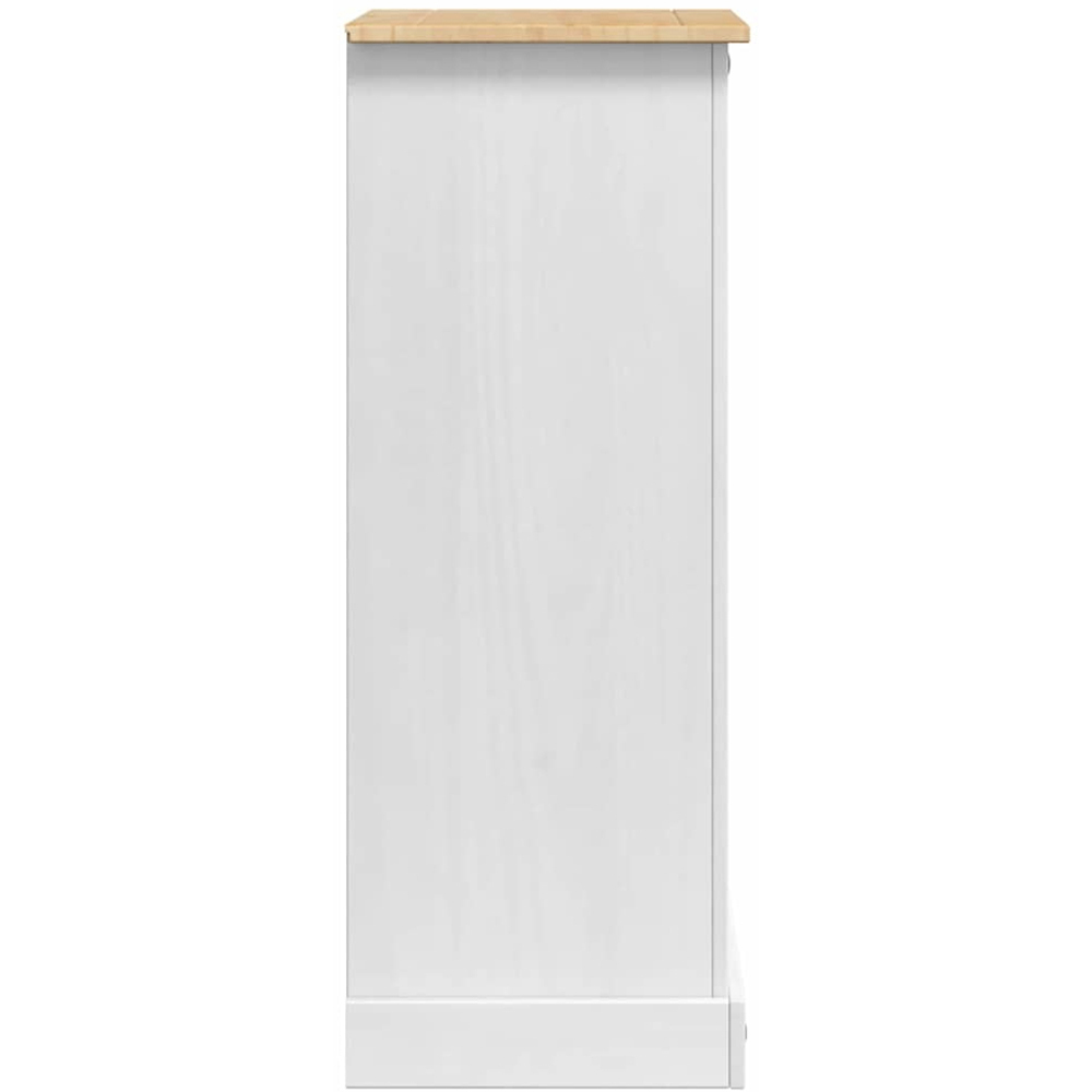 vidaXL Corona 5 Drawer White Solid Pine Wood Bedside Table Image 6