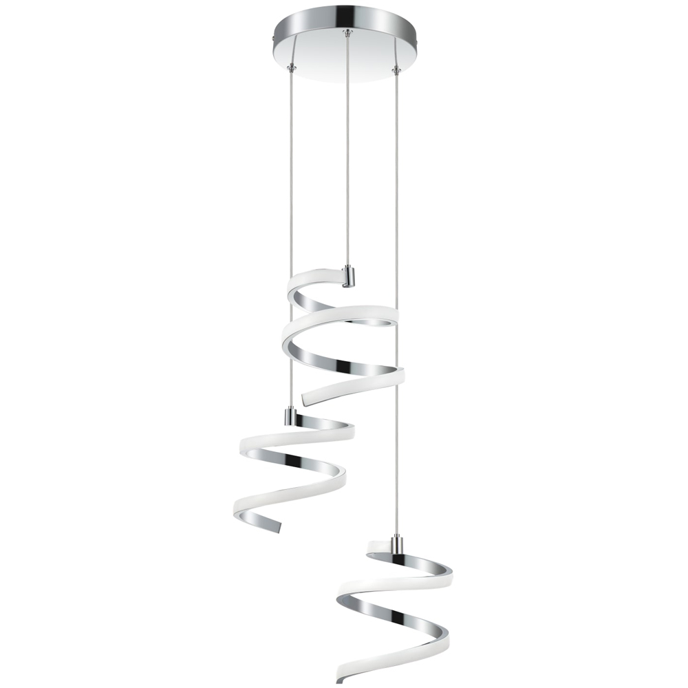 Cosylyte Nyah 3 Light Chrome Spiral Cluster LED Pendant Light Image 1