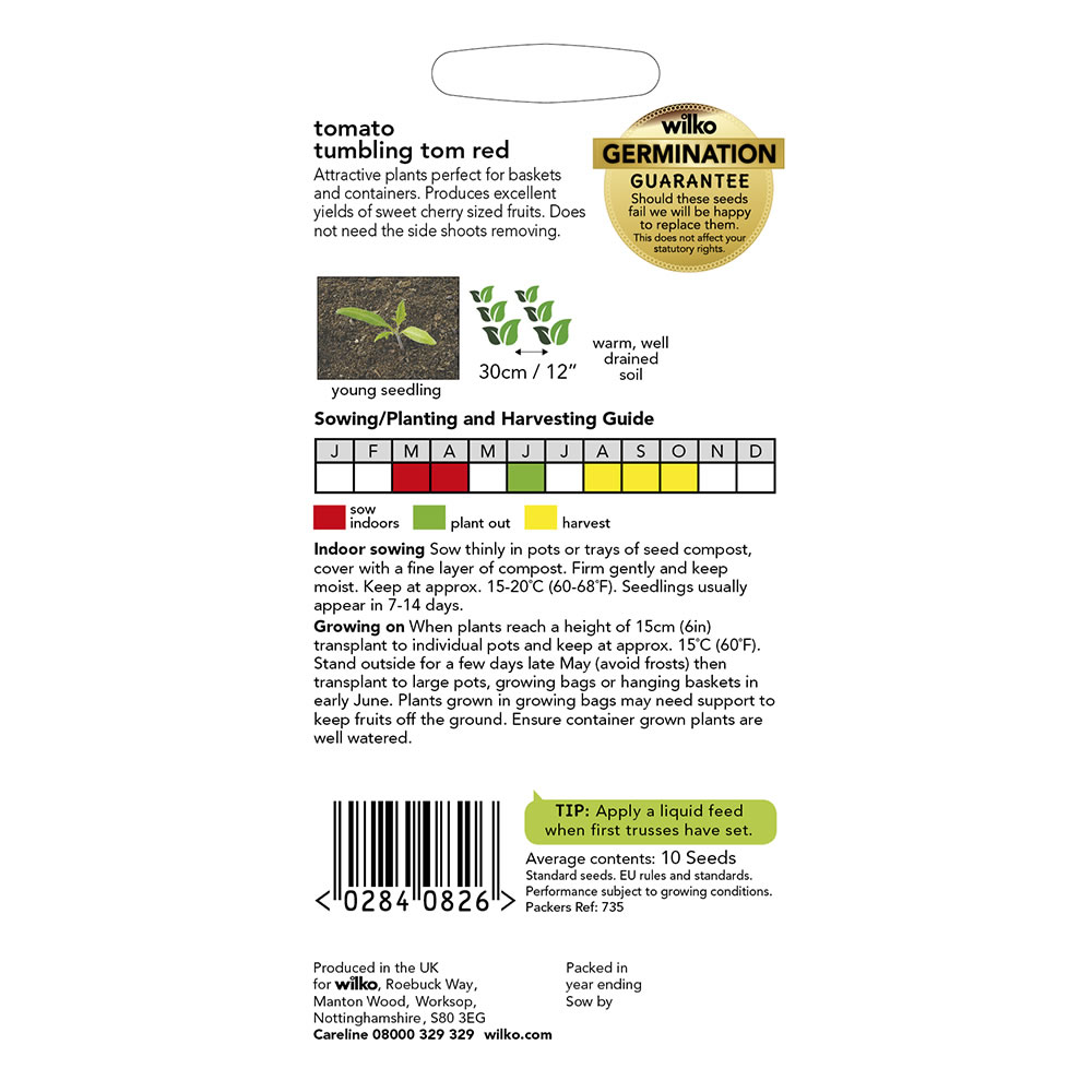 Wilko Tomato Tumbling Tom Red Seeds Image 3