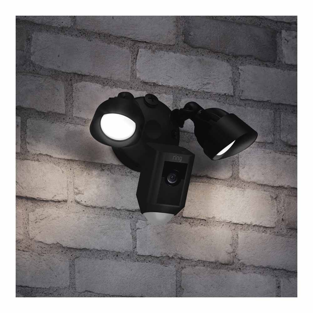 Ring Floodlight Cam Motion Activated Security Camera Wired Black Wilko