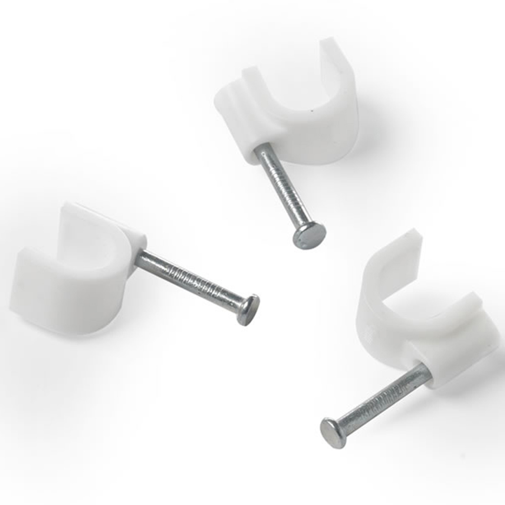 Wilko 9mm Round White Cable Clips 20 Pack Image