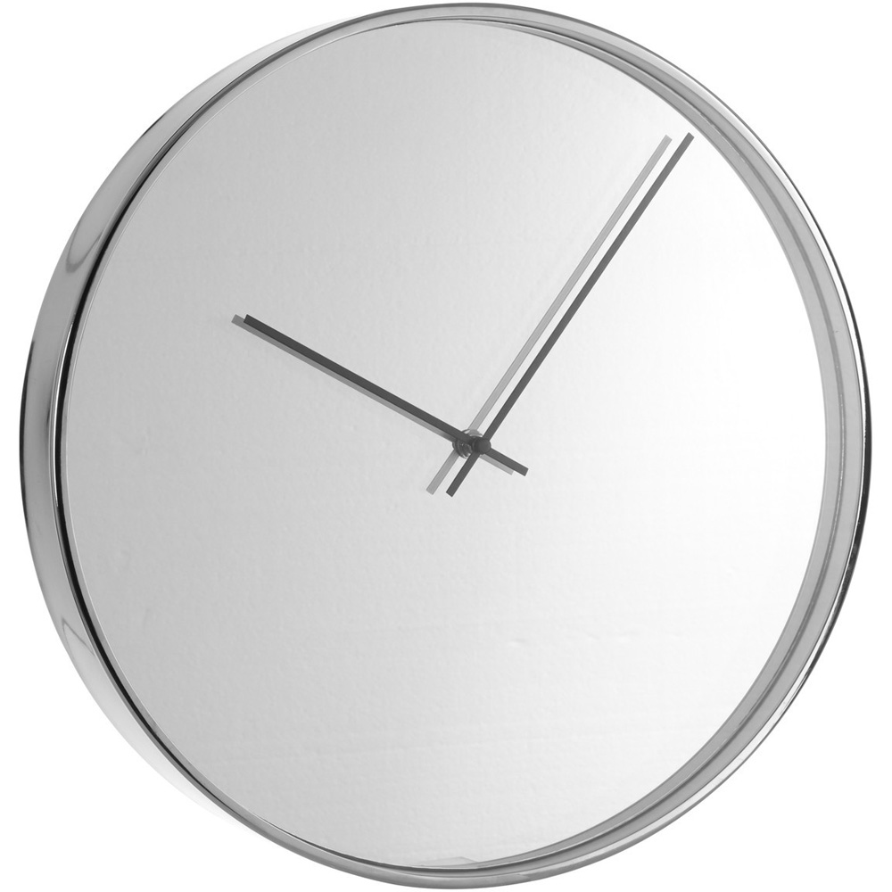 Premier Housewares Bailie Mirror Face Chrome Wall Clock Image 3