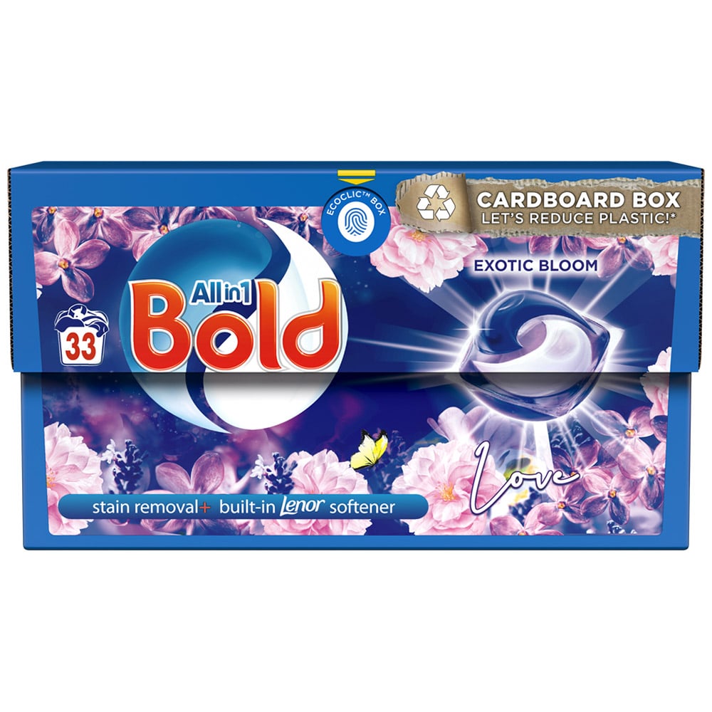 Bold All in 1 Pods Exotic Bloom Washing Liquid Capsules 33 Washes Case of 4 Image 2