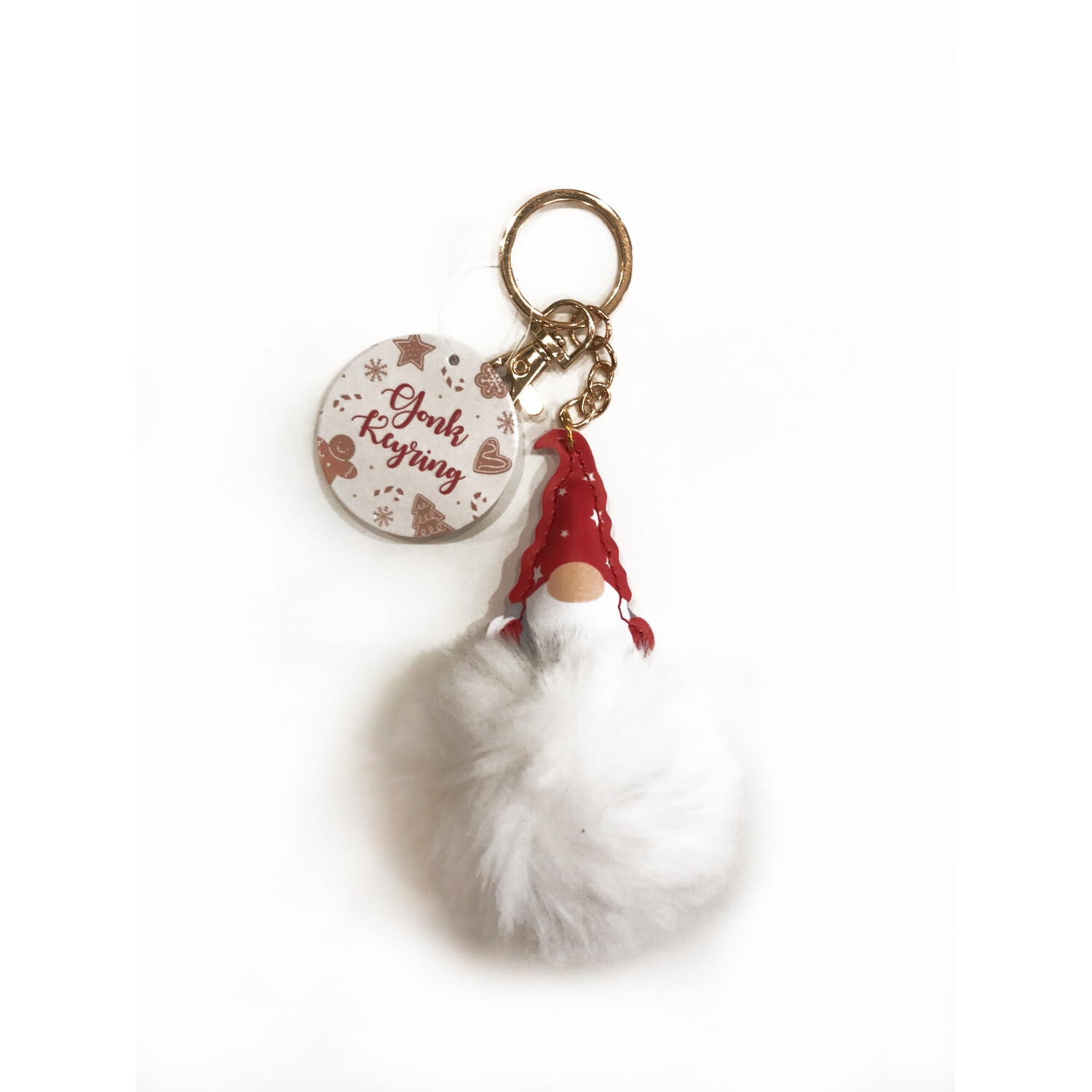 Festive Gonk Keyring - White Image