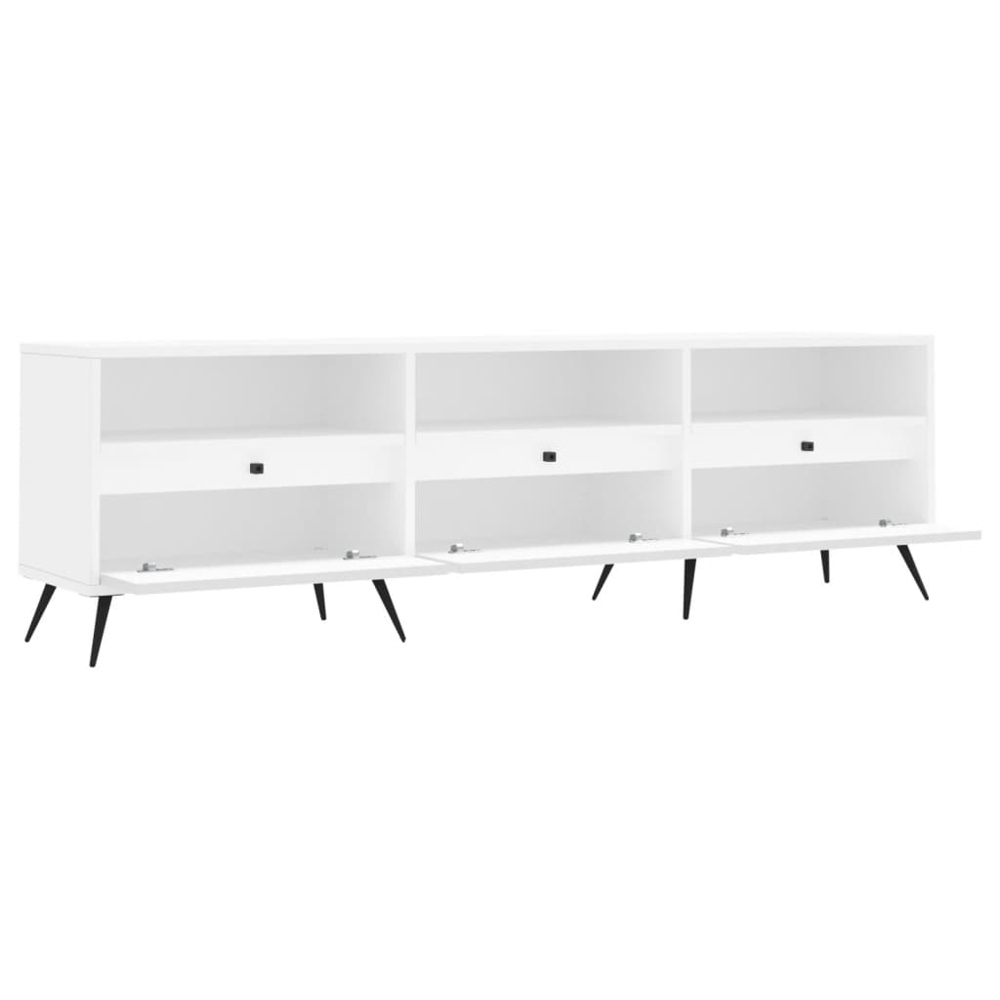 vidaXL 3 Door 3 Shelf White TV Cabinet Image 6