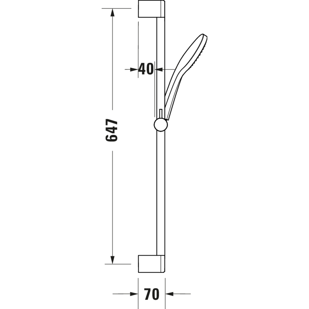 Duravit Chrome 1 Function Hand Shower Set 700mm Image 4