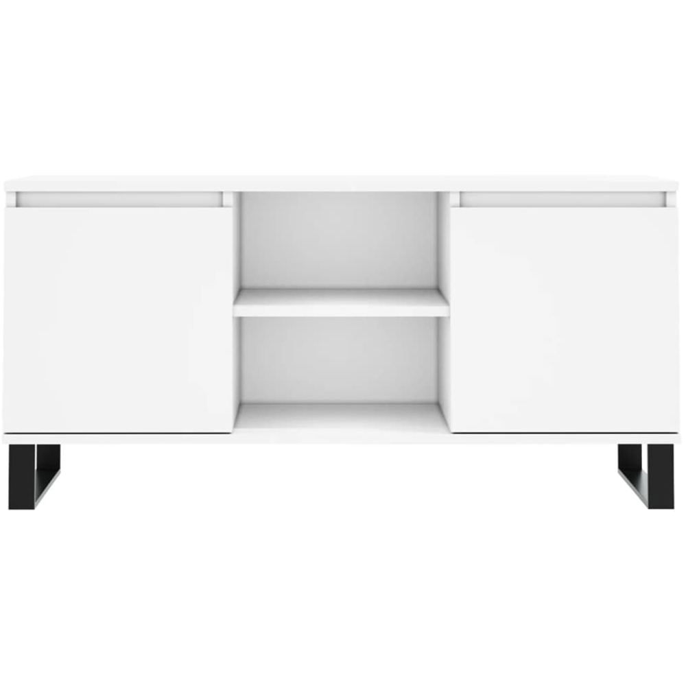 vidaXL 2 Door 2 Shelf White TV Cabinet Image 5