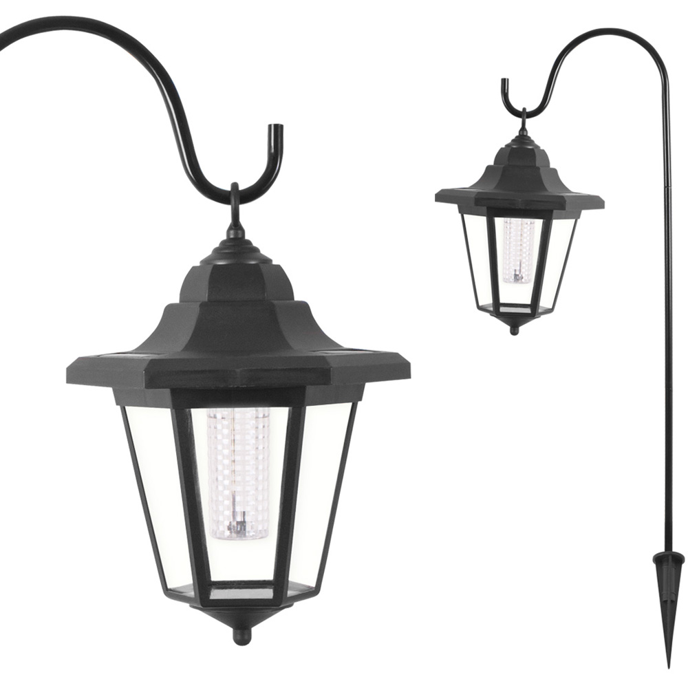 GardenKraft 2 Pack Bright White LED Solar Shepherd Lantern Stake Lights
