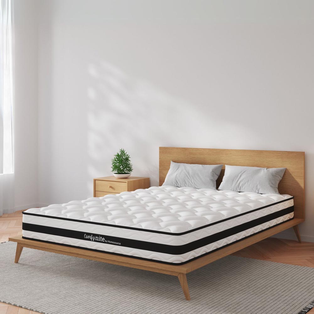 Home Source Orion Single White Quilted Medium Firm Bonnell Coil Mattress Image 3