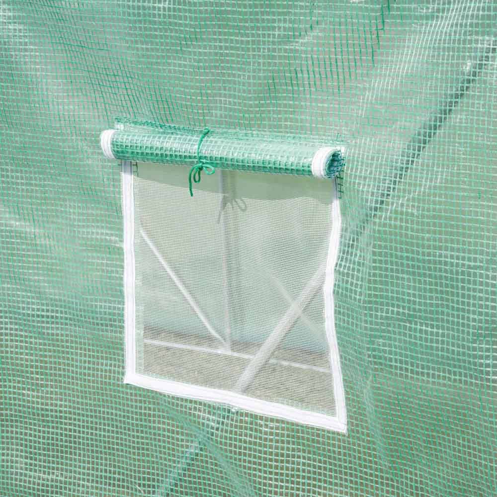 Outsunny Green PE Cover 19.5 x 9.8ft Walk In Polytunnel Greenhouse Image 9