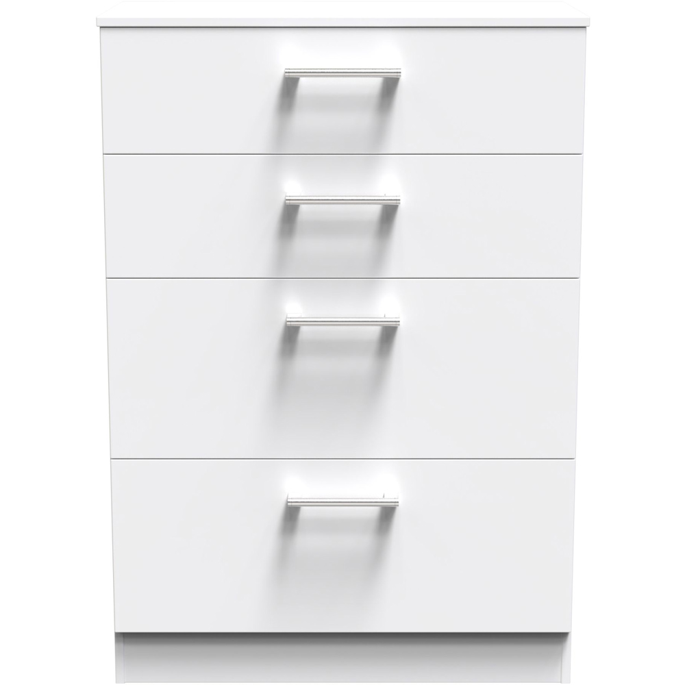 Crowndale Devon 4 Drawer White Matt Deep Chest of Drawers Image 3