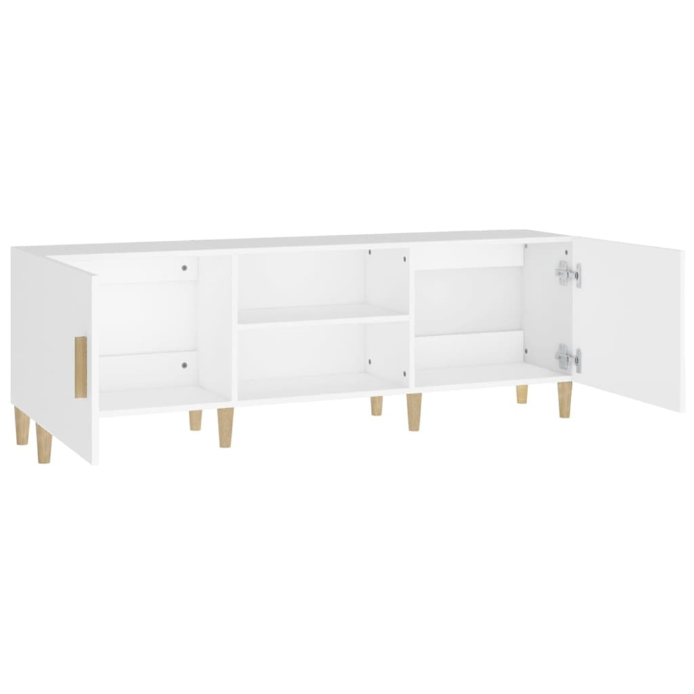 vidaXL 2 Door 2 Shelf White TV Cabinet Image 6