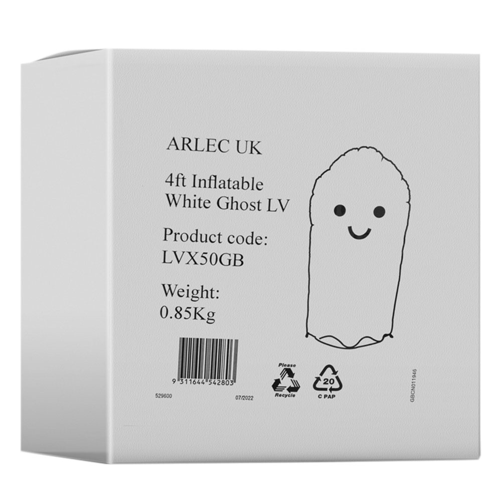 Arlec Halloween 4ft White LED Inflatable White Ghost Image 8