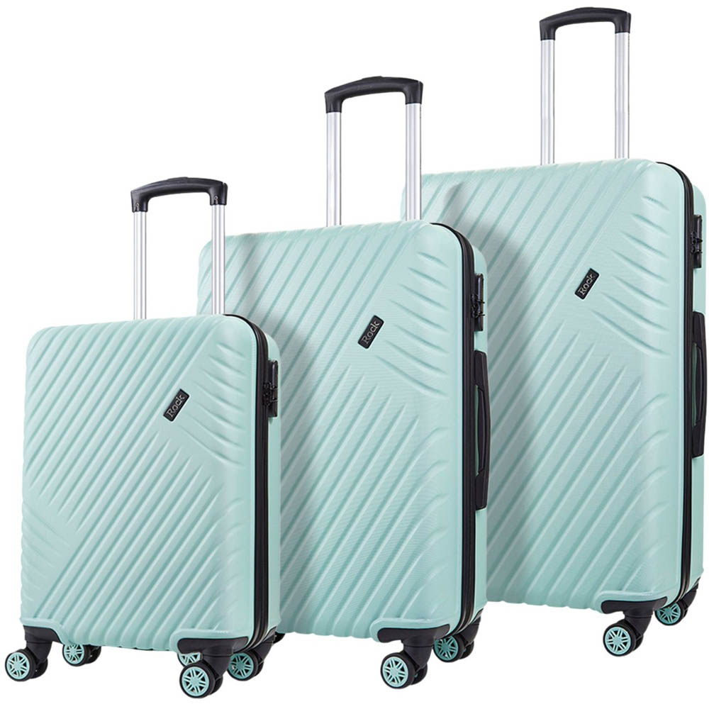 Rock Santiago Set of 3 Green Hardshell Suitcases Image 1