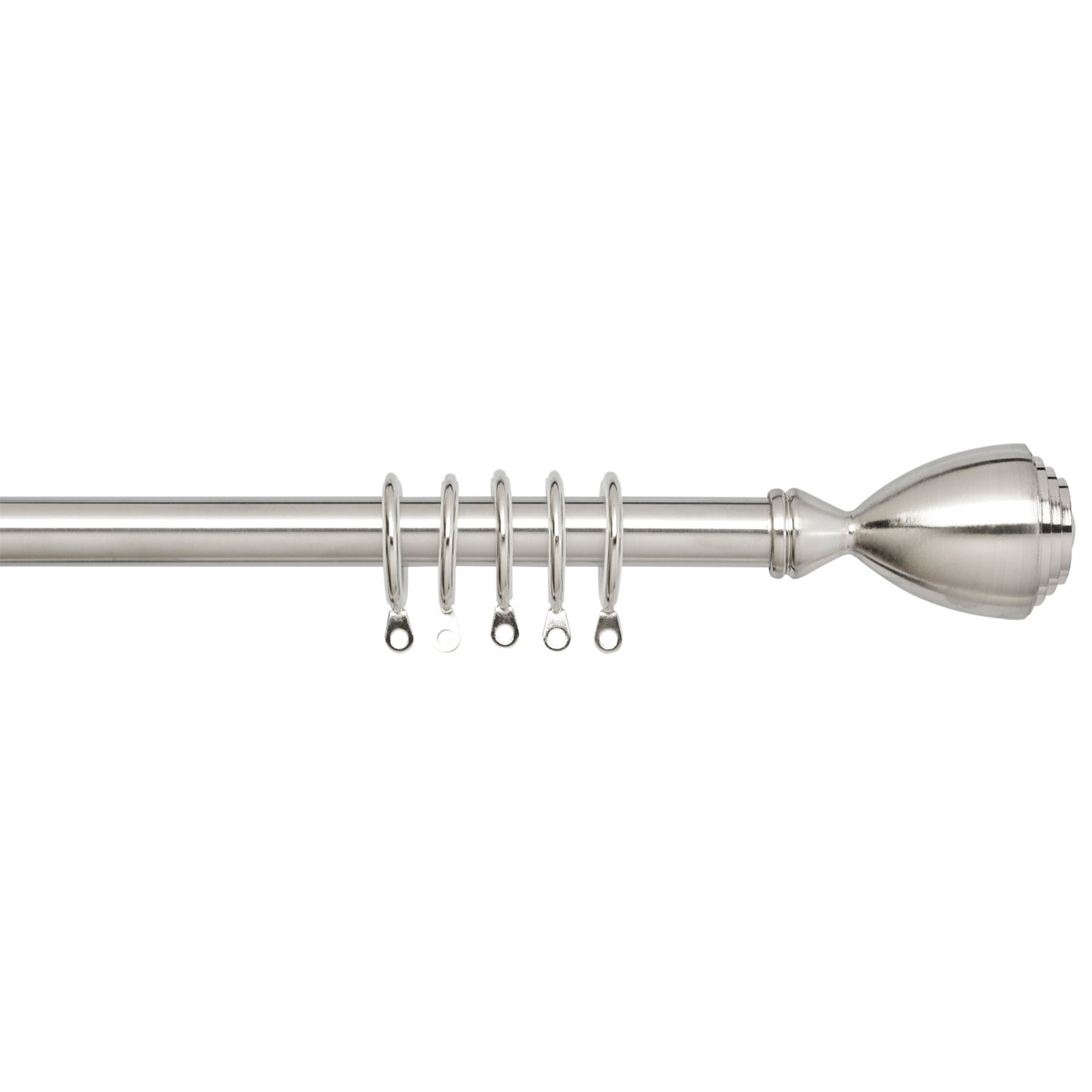 Palermo 210 to 360cm Extendable Silver Curtain Pole Image