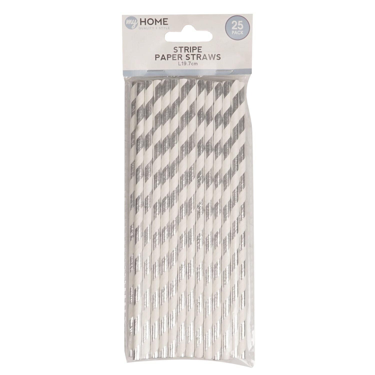 Pack of 25 Striped Paper Straws Image 2