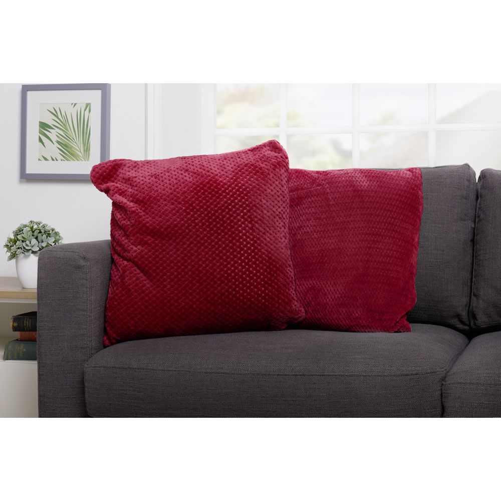 Wilko Red Jumbo Cushion 55 x 55cm Image 3