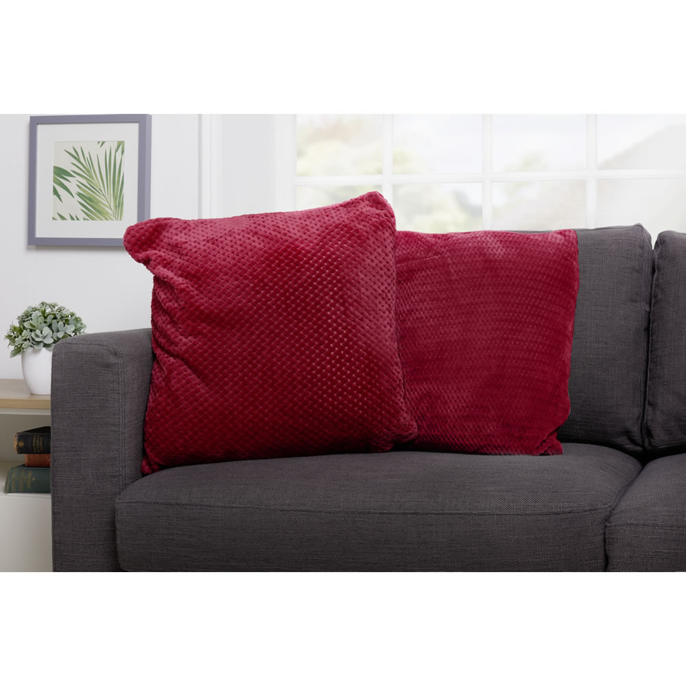 Wilko Red Jumbo Cushion 55 x 55cm Wilko