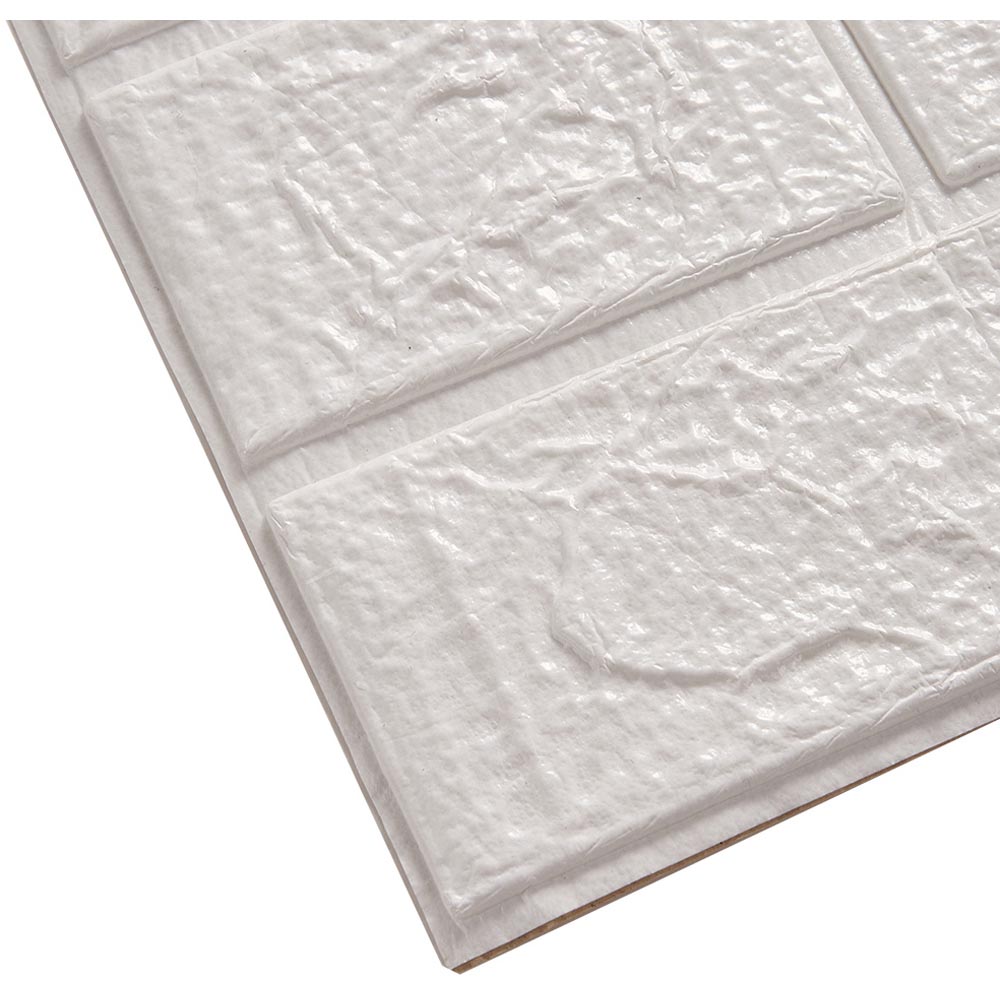 Living and Home 3D Brick Texture White Wall Sticker 15 Pack Image 4