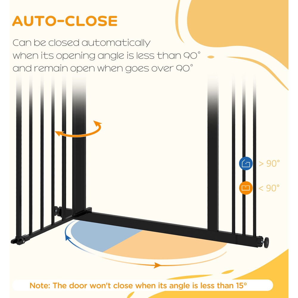 PawHut Black 74-87cm Pet Safety Gate Image 5