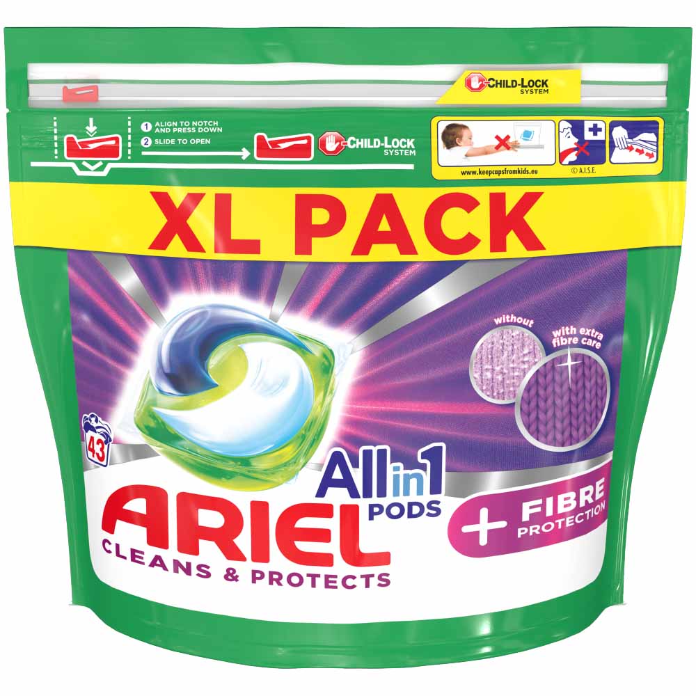Ariel +Lenor Freshness All-in-1 Pods Washing Liquid Capsules 43 Washes Image 1