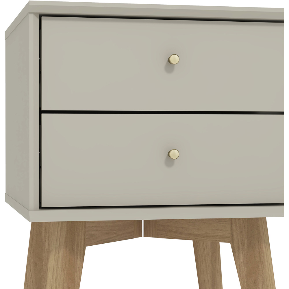 GFW Buckfast 2 Drawer White Side Table Image 6