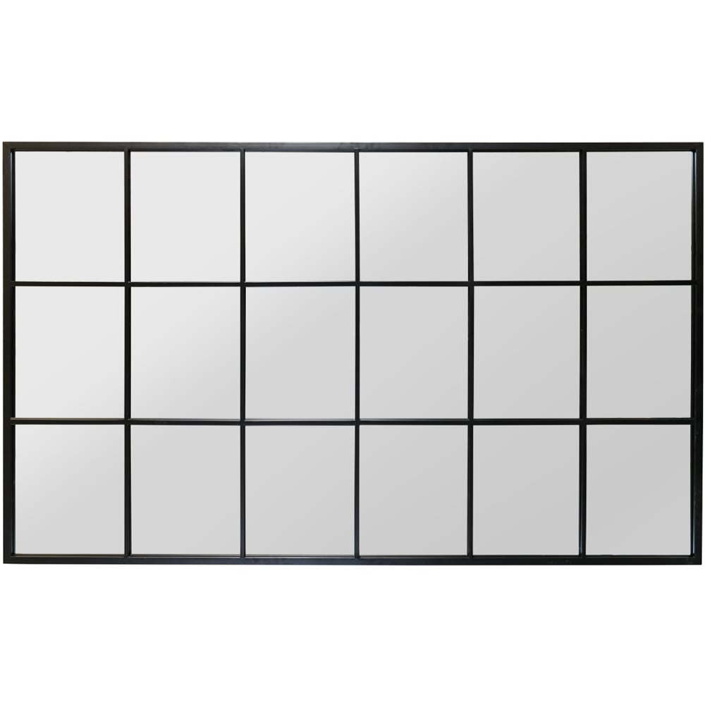 MirrorOutlet The Genestra Black Modern Window Garden Wall Mirror 200 x 120cm Image 3