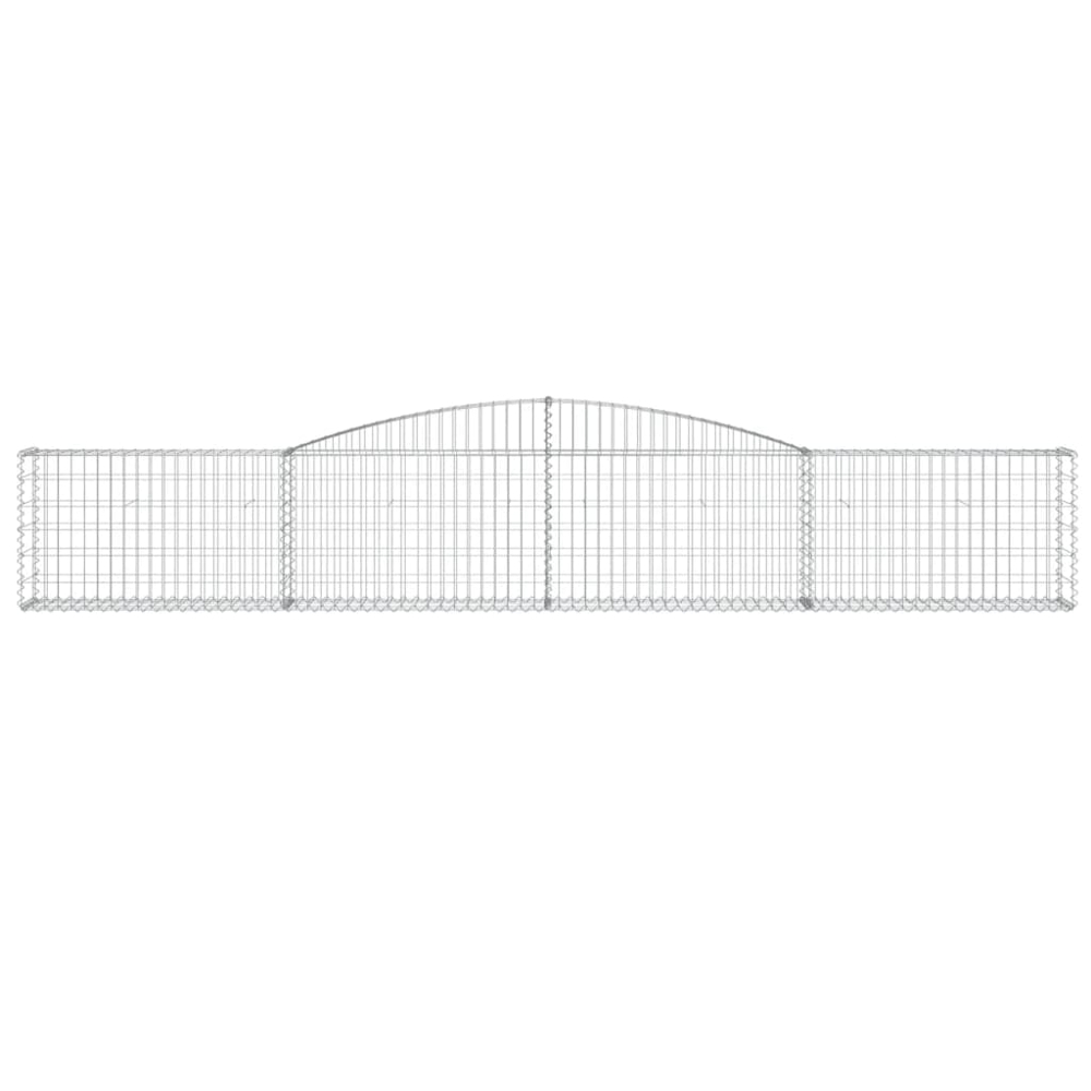 vidaXL Silver Galvanised Iron Arched Gabion Basket 400 x 30 x 60/80cm 15 Pack Image 4