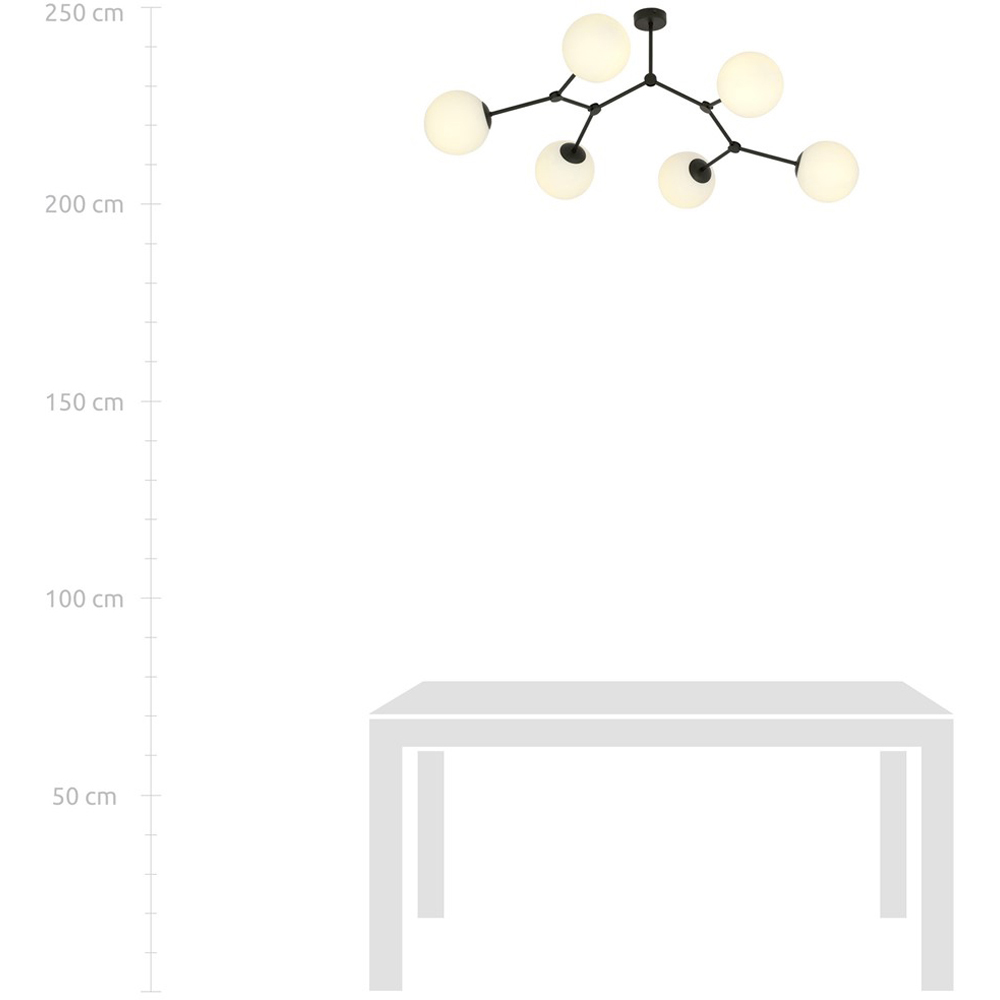 Emibig Space 6 Light White Shade Black E14 Ceiling Light Image 6