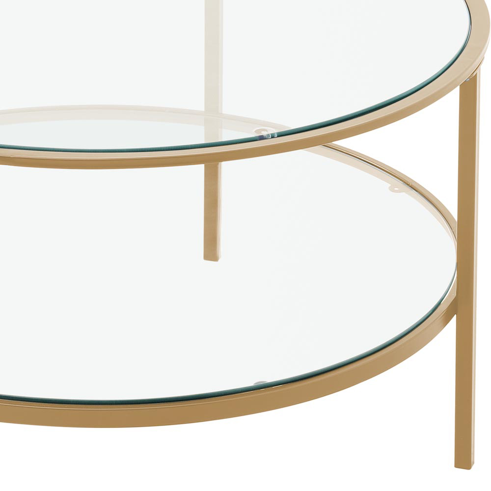 Living and Home 2 Tier Gold Coffee Table Image 6
