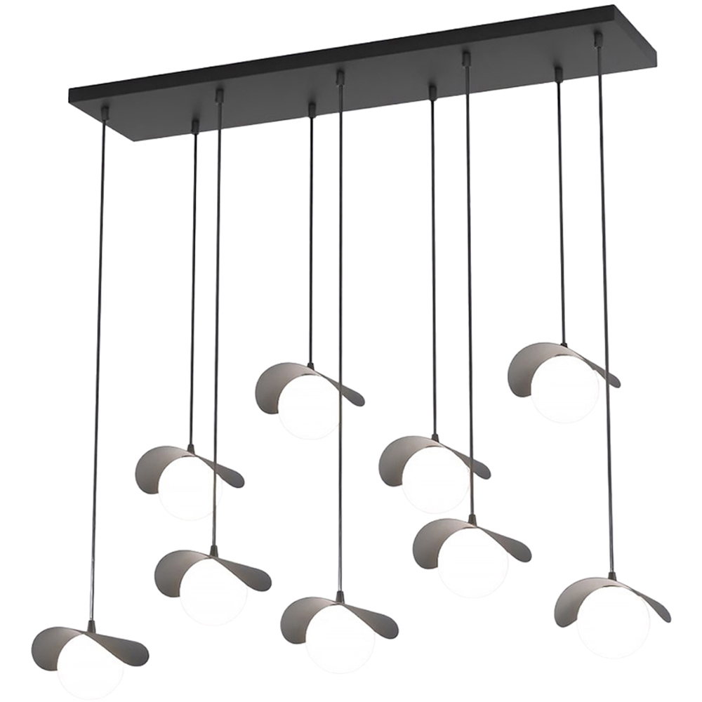 Emibig Ritual 9 Light White Shade Black Pendant Lamp Image 1