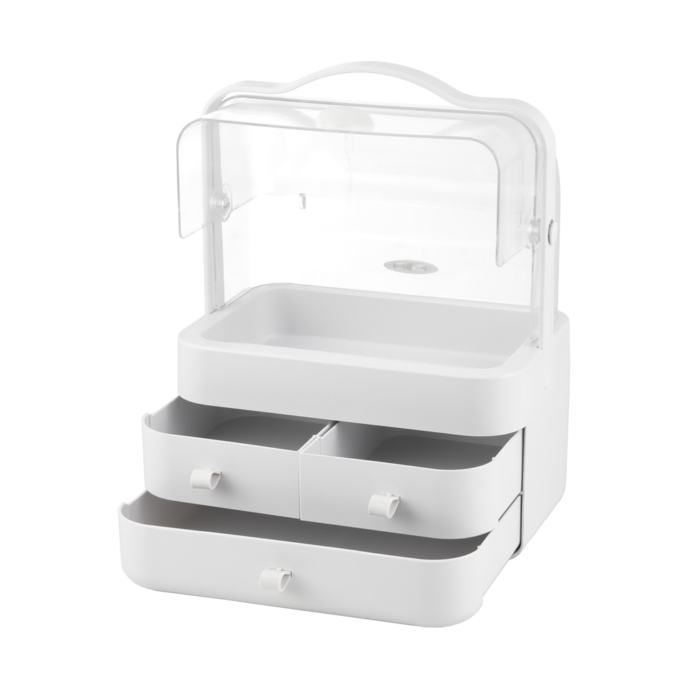 Living and Home White Desktop Dustproof Storage Box Image 3