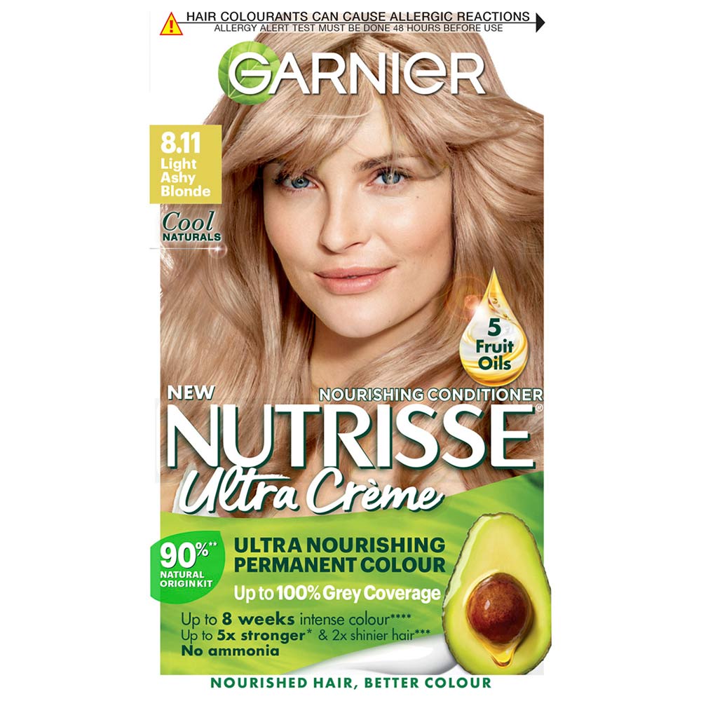 Garnier Nutrisse Ultra Cream 8.11 Light Ashy Blonde Permanent Hair Dye Image